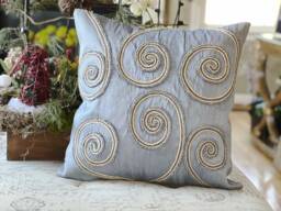 Abaca Throw Pillow Cover Natural Fiber Accent Cushion, 20x20 - thumbnail 1