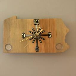 Pennsylvania Handmade State Quarter Clock. Choice Of Wood. Inlaid Quarters. Customizable - thumbnail 2