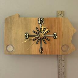 Pennsylvania Handmade State Quarter Clock. Choice Of Wood. Inlaid Quarters. Customizable - thumbnail 3