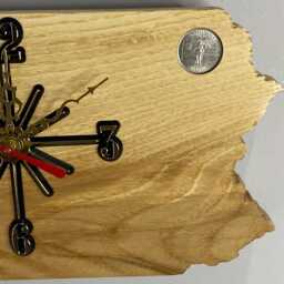 Pennsylvania Handmade State Quarter Clock. Choice Of Wood. Inlaid Quarters. Customizable - thumbnail 4