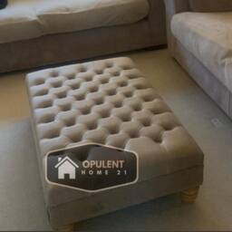 Deep Cushioned Extra Large Naples Chesterfield Footstool Coffee Table - thumbnail 2