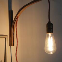 Wall Sconce Wood Lamp Modern Steam Bent Lighting Rustic With Rope Light Fixture Minimalist Handmade Wooden Lamp Walnut - thumbnail 3
