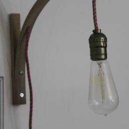 Wall Sconce Wood Lamp Modern Steam Bent Lighting Rustic With Rope Light Fixture Minimalist Handmade Wooden Lamp Walnut - thumbnail 4