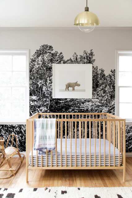 Black & White Stone Hill Wall Covering, Removable Wallpaper, Hand Drawn, Mural, Peel Stick, Repositionable, Decal, Art #39 - image 1