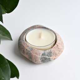 Large Tealight Holder, Maxi Stone Pebble Candleholder, Coastal Rock Xl Beach Oversized Holder - thumbnail 2