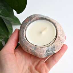 Large Tealight Holder, Maxi Stone Pebble Candleholder, Coastal Rock Xl Beach Oversized Holder - thumbnail 4