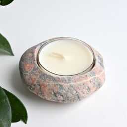 Large Tealight Holder, Maxi Stone Pebble Candleholder, Coastal Rock Xl Beach Oversized Holder - thumbnail 3