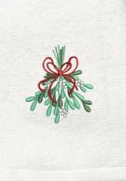 Embroidered Mistletoe Hand Towel Christmas Holiday Decor - 50x90cm - thumbnail 2