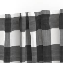 Gingham Curtain Panel - Classic Plaid Buffalo Check Nursery Watercolor Custom Black 3 - thumbnail 3