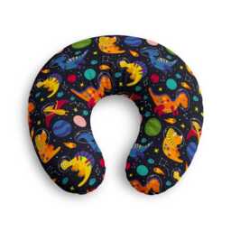 Space Dinosaurs Nursing Pillow Cover - Colorful Planets, Stars Pattern - thumbnail 2