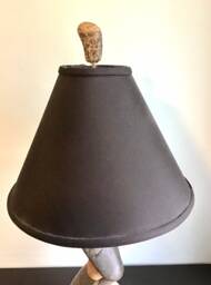 Rock Lamp Finial, Stone Topper, Natural Stone Hook, Fixture, Neutral Finial - thumbnail 1