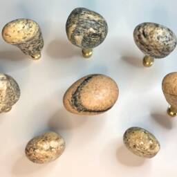 Rock Lamp Finial, Stone Topper, Natural Stone Hook, Fixture, Neutral Finial - thumbnail 2