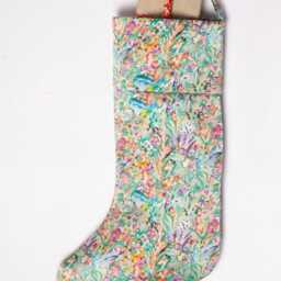 Luxury Mulberry Silk Christmas Stocking, Handpainted Design, Padded, Loop For Hanging, Gift Christmas, Unique Home Decor - thumbnail 3
