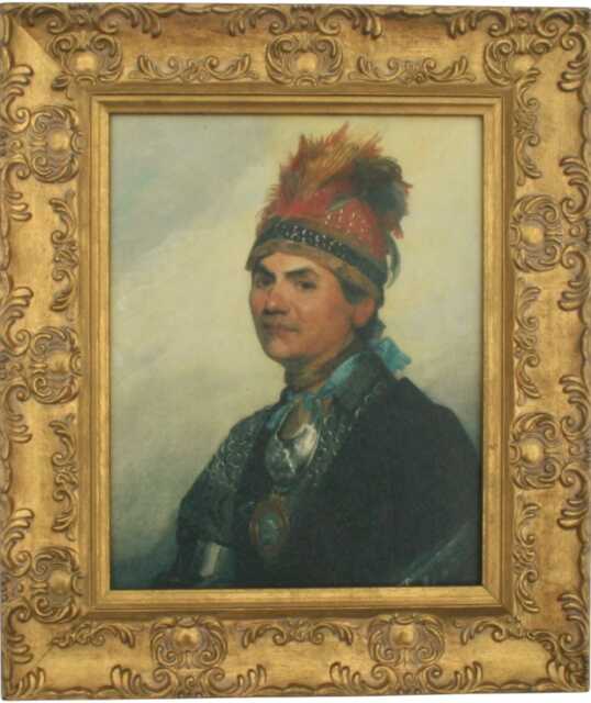 Joseph Brant Framed Oleograph/Picture . Mohawk Military & Political Leader - image 1