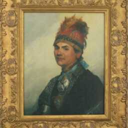 Joseph Brant Framed Oleograph/Picture . Mohawk Military & Political Leader - thumbnail 2