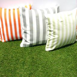 Pillow Cover Olive Green & White, French Grey & Orange Yellow White Stripes D??cor Indoor Covers - thumbnail 2