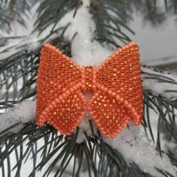 Bead Bow, Decoration For The Christmas Tree, A Gift, Decoration, New Year's Handicraft, Home - thumbnail 3