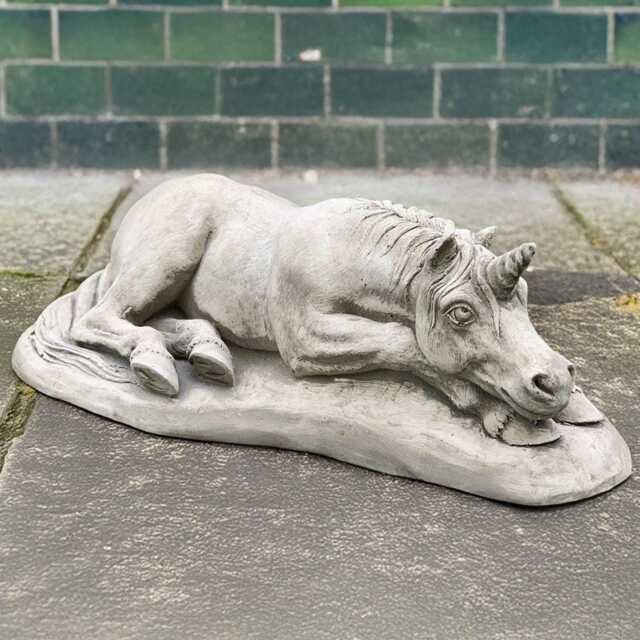 Sleeping Unicorn Statue Concrete Horse Figurine For Garden Mythical Sculpture Outdoor Stone Animal Ornament Yard Decoration Gift - image 1