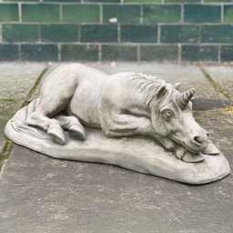Sleeping Unicorn Statue Concrete Horse Figurine For Garden Mythical Sculpture Outdoor Stone Animal Ornament Yard Decoration Gift - thumbnail 1
