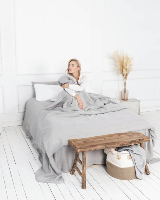 Linen Flat Bed Sheet 100% Linen Material Stonewashed Bedding Twin Full Queen King Size No Seams, Mother's Day, Valentines Day Gift - image 1