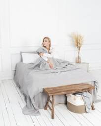Linen Flat Bed Sheet 100% Linen Material Stonewashed Bedding Twin Full Queen King Size No Seams, Mother's Day, Valentines Day Gift - thumbnail 1