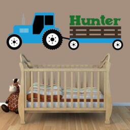 Personalized Tractor Wall Decal Boys Farm Room Decor - thumbnail 2