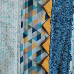Reduced Blue, Teal, & Gold Baby Quilt For Girl, Floral Blanket, Blue & Teal Flowers Gift, Newborn Blanket - thumbnail 4
