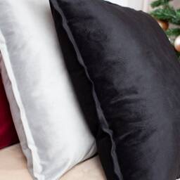Black Velvet Pillow Cover, Gray Cushion Cover - thumbnail 3