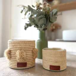 Scented Candle Braided in Raffia - Oriental Scent - thumbnail 4