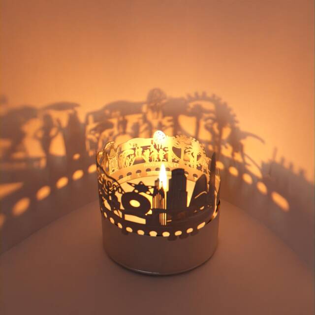Los Angeles Skyline Shadow Play Stunning Lantern Candle Attachment, Perfect Souvenir For La Fans - image 1