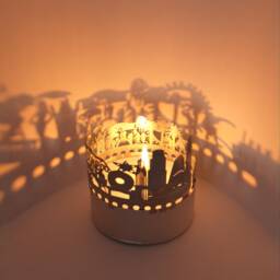 Los Angeles Skyline Shadow Play Stunning Lantern Candle Attachment, Perfect Souvenir For La Fans