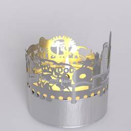 Los Angeles Skyline Shadow Play Stunning Lantern Candle Attachment, Perfect Souvenir For La Fans - thumbnail 4