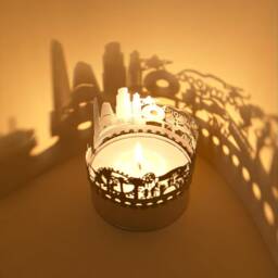 Los Angeles Skyline Shadow Play Stunning Lantern Candle Attachment, Perfect Souvenir For La Fans - thumbnail 3