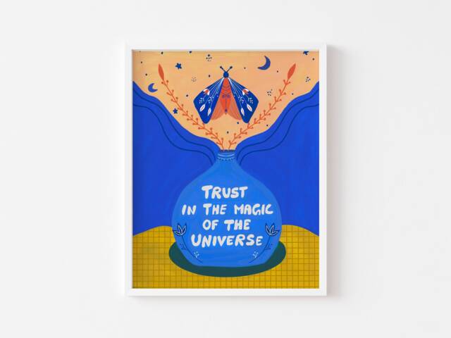 Motivational Prints, Christmas Gift For Teens, Witchy Gifts, Colorful Wall Art, Universe Gift, Botanical Inspirational Poster - image 1