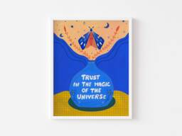 Motivational Prints, Christmas Gift For Teens, Witchy Gifts, Colorful Wall Art, Universe Gift, Botanical Inspirational Poster - thumbnail 1