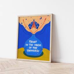 Motivational Prints, Christmas Gift For Teens, Witchy Gifts, Colorful Wall Art, Universe Gift, Botanical Inspirational Poster - thumbnail 3