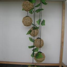 Handmade Wicker Rattan Woven Six Balls Pendant Lights Living Room Chandelier Lamp Rural Style Shop Decoration Lights - thumbnail 4