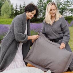Linen Pillowcases Set Stone Washed Organic Flax, Rustic Style - thumbnail 2