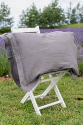 Linen Pillowcases Set Stone Washed Organic Flax, Rustic Style