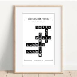 Personalised Family Scrabble Print, Our Gift, Picture, Fathers Day Gift For Dad, Birthday - thumbnail 3