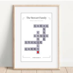 Personalised Family Scrabble Print, Our Gift, Picture, Fathers Day Gift For Dad, Birthday - thumbnail 2
