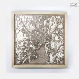 New Haven Wooden Street Map - Framed 3D Laser Cut Wall Art - thumbnail 1