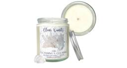 Clear Quartz Crystal Candle Vanilla Buttercream Scented Soy Candle
