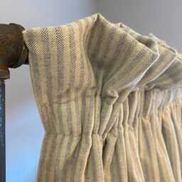 Custom Cottage Pleat Curtains in French Blue Linen/ Cotton Pinstripe - Please Note That Full Price Is On Quotation - thumbnail 2