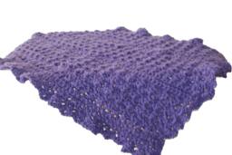 Handmade Crochet Baby Afghan, Purple Car Seat Blanket