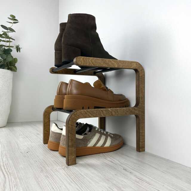 Narrow Wooden Shoe Rack - Entryway Storage in 2, 3 Or 4 Tiers - image 1