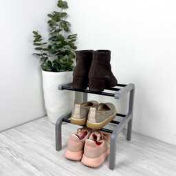 Narrow Wooden Shoe Rack - Entryway Storage in 2, 3 Or 4 Tiers - thumbnail 4