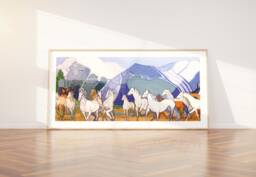 Wild Horses - Gicl??e Print Of Original Gouache + Watercolor Painting - thumbnail 1