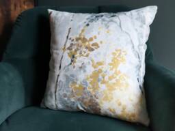 Silver Birch Tree Cushion Cover Gold Leaf Scandi Pillow