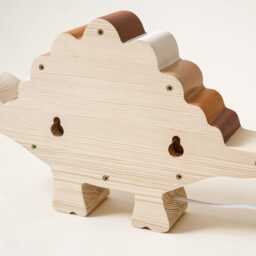 Wooden Dino Lamp Jurassic Nursery Personalized Stegosaurus Night Light Boys Room Decor Baby Gifts Boy Newborn Toddler Birthday Gift Custom - thumbnail 4
